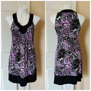 Wrapper floral embroidered mini dress sz M